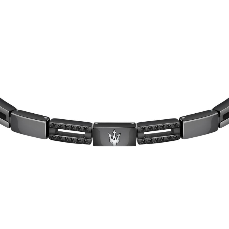 Bracelet Maserati Homme Noir en acier et céramique noir