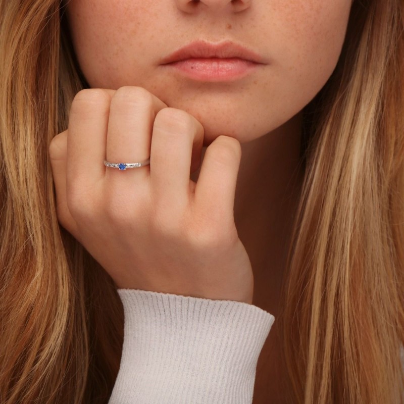 Bague Femme Mauboussin Capsule d'émotions or blanc 750/000 et saphir bleu