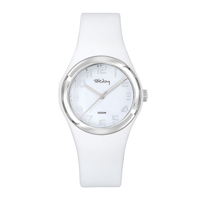 Montre Tekday blanc et argenté