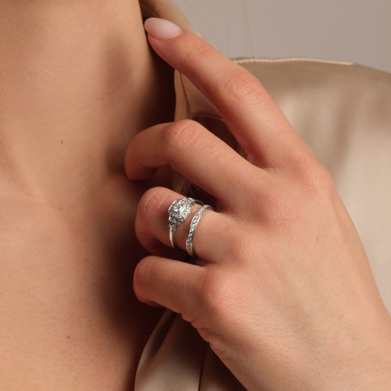 Alliance Femme Mauboussin Lovissime or blanc 750/000 et diamants