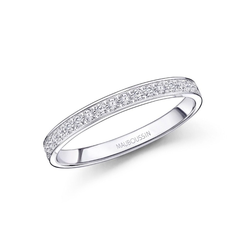 Alliance Femme Mauboussin Lovissime or blanc 750/000 et diamants