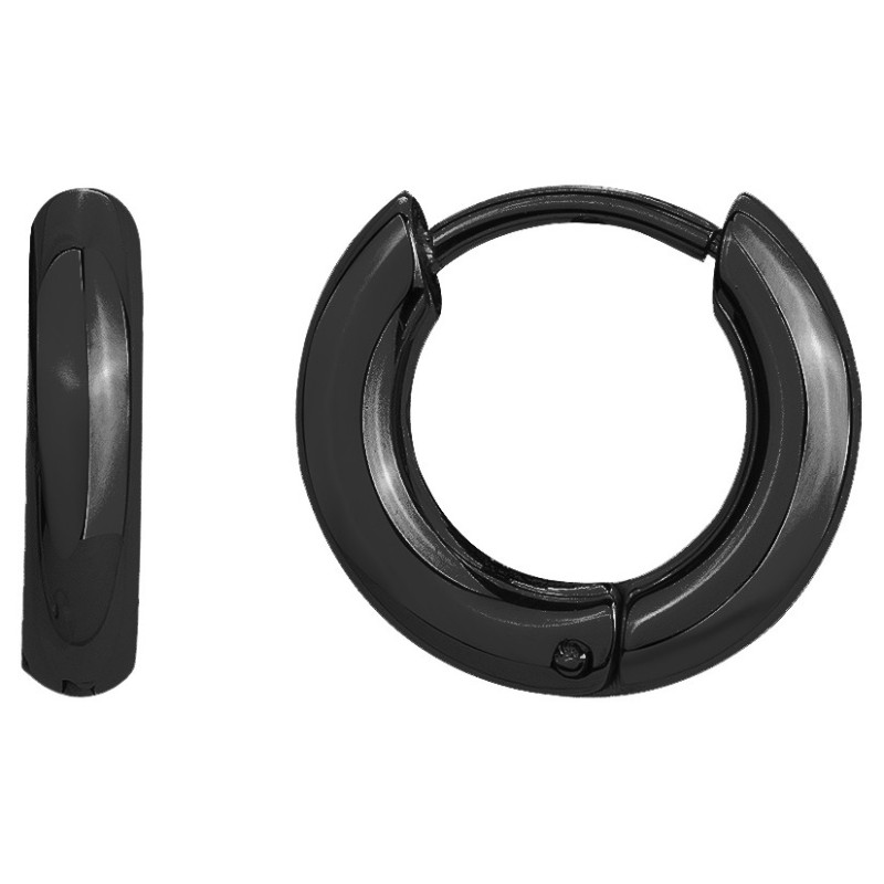 Boucles d'oreilles créoles phebus VICTORIN homme en acier noir