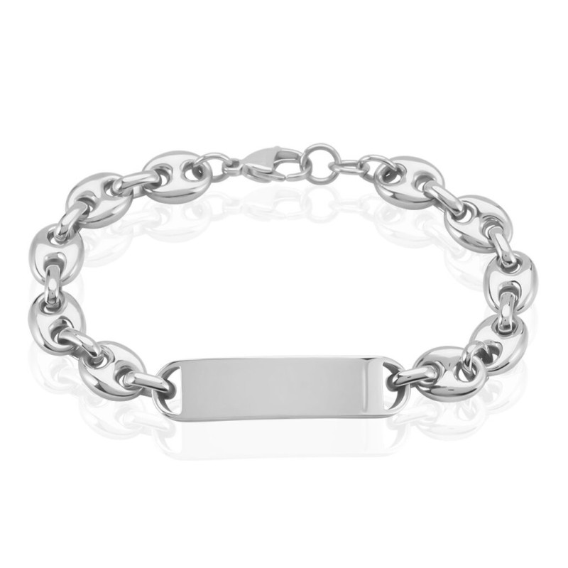 Bracelet Homme Phebus ROMAN en Acier argenté avec plaque