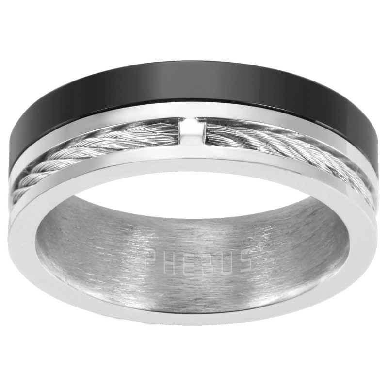 Bague SÉKO Homme Phebus en Acier et céramique
