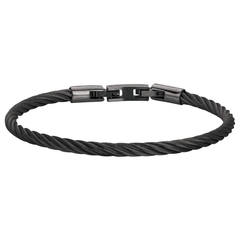 Bracelet MELVIL Homme Phebus en Acier noir torsadé