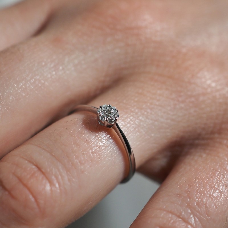 Bague Carador solitaire diamant serti pression en or 750/000