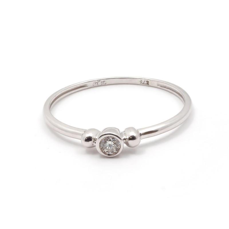 Bague Carador Solitaire or blanc 375/000 et diamant 0,049 cts