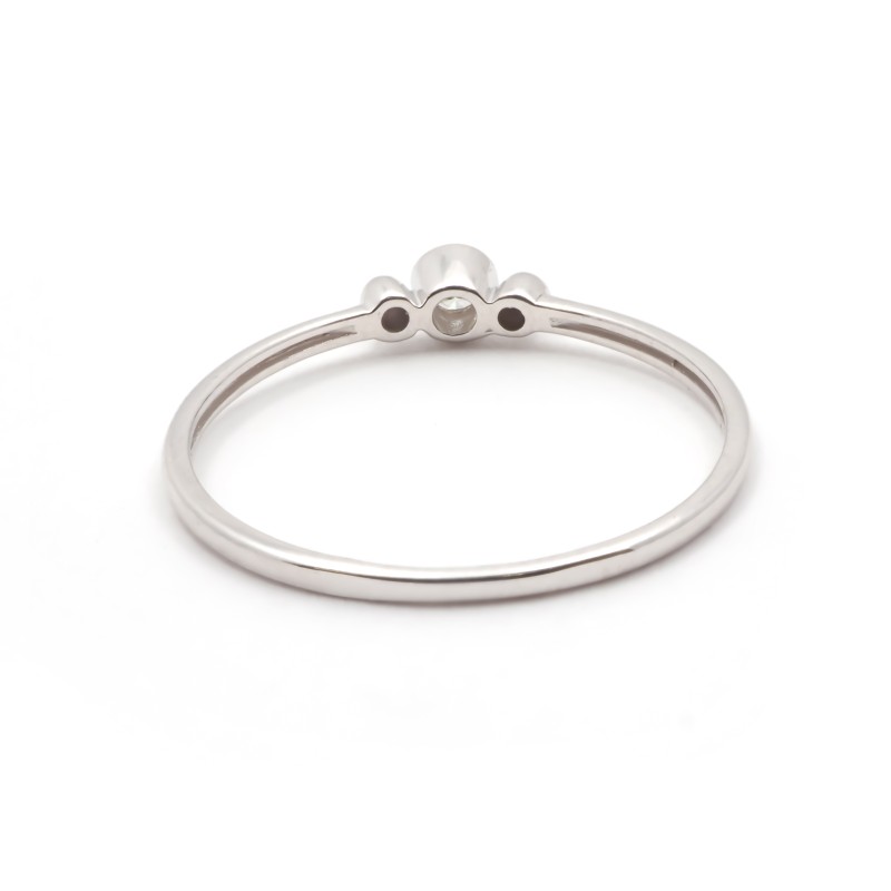 Bague Carador Solitaire or blanc 375/000 et diamant 0,049 cts