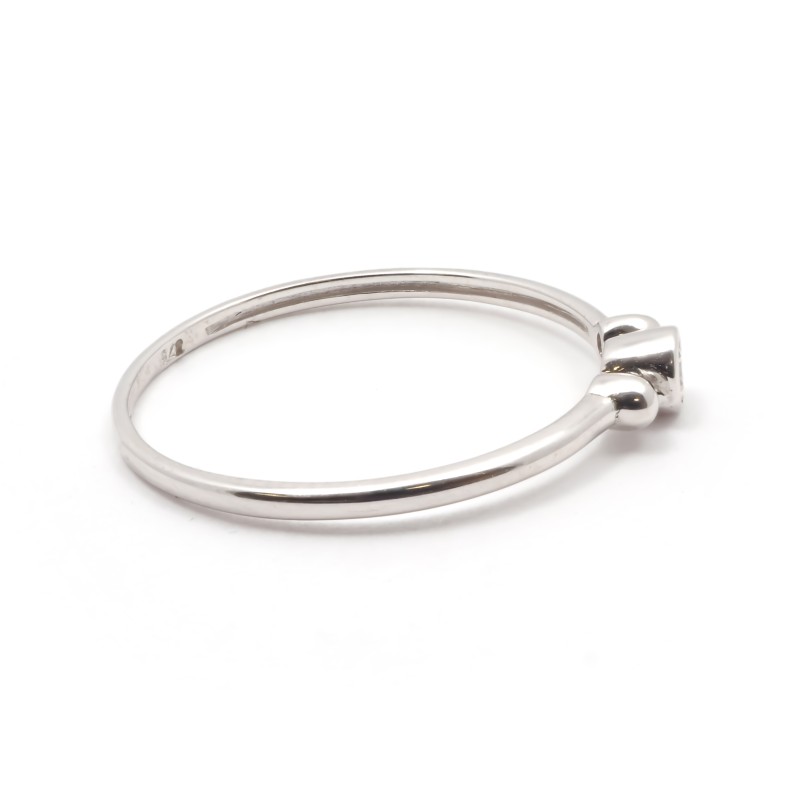 Bague Carador Solitaire or blanc 375/000 et diamant 0,049 cts