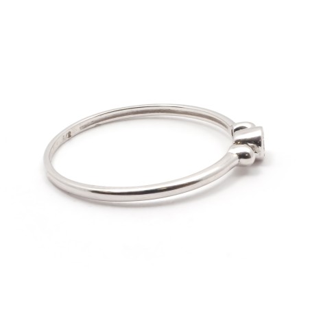 Bague Carador Solitaire or blanc 375/000 et diamant 0,049 cts