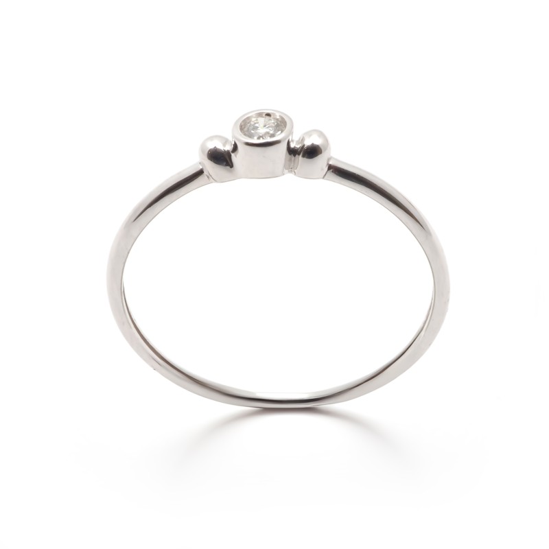 Bague Carador Solitaire or blanc 375/000 et diamant 0,049 cts