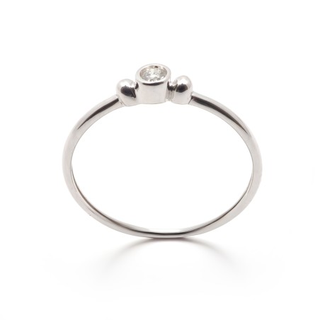 Bague Carador Solitaire or blanc 375/000 et diamant 0,049 cts