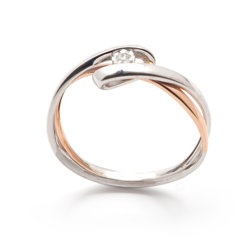 Bague en or 750/000 et diamant 0.015 carats