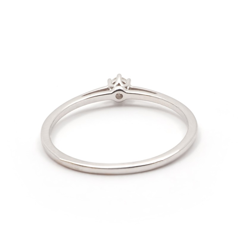 Bague Carador solitaire 6 griffes diamant 0.09 cts en or 750/000