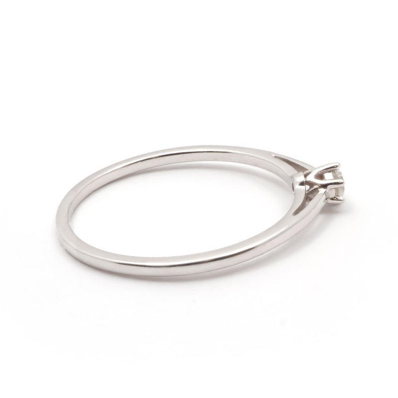 Bague Carador solitaire 6 griffes diamant 0.09 cts en or 750/000