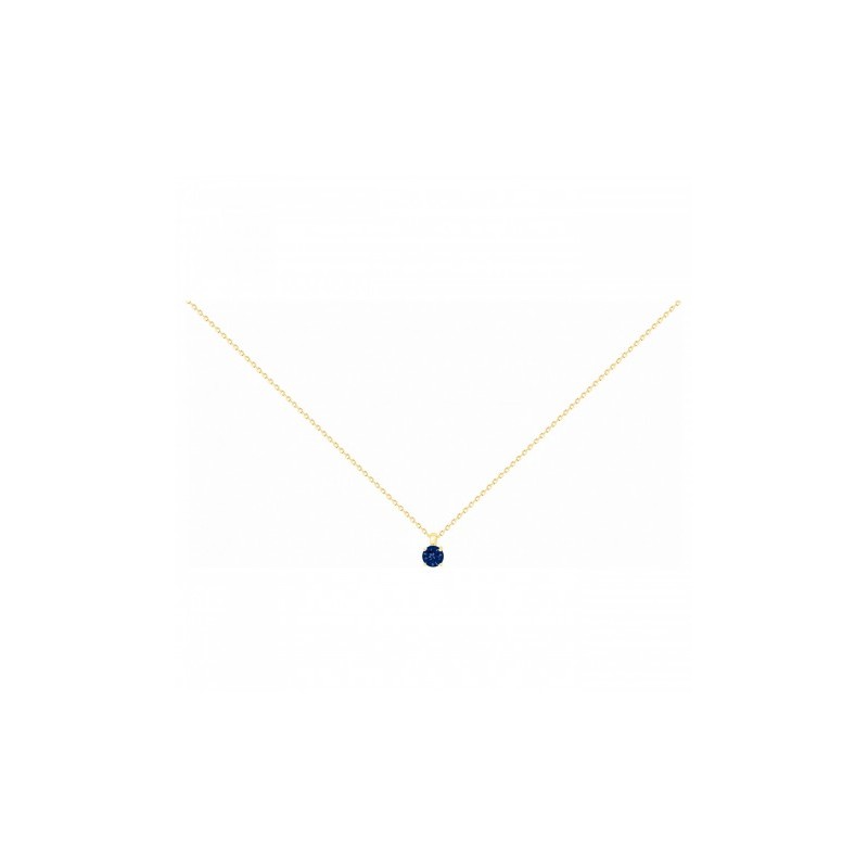 Collier Femme en plaqué or avec spinelle bleu foncé