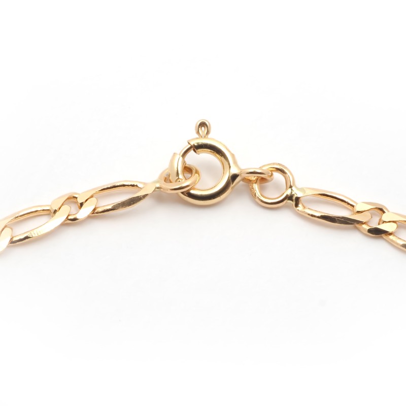 Bracelet chaine alternée en or jaune 750/000