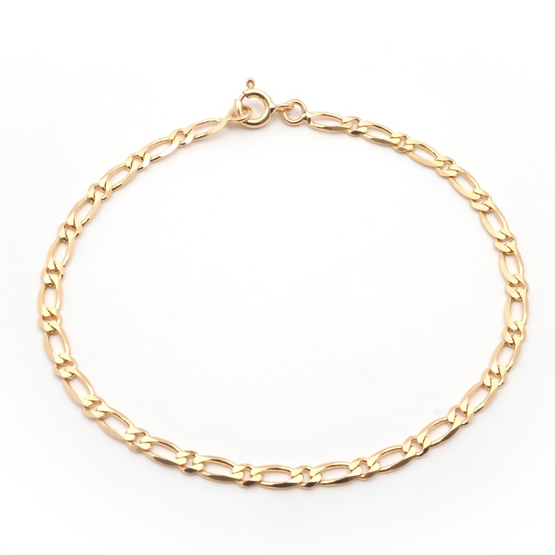 Bracelet chaine alternée en or jaune 750/000