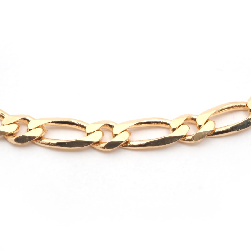 Bracelet chaine alternée en or jaune 750/000