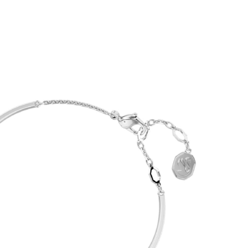 BRACELET JONC FEMME SWAROVSKI HYPERBOLA SOFT HEART METAL ARGENTE FORME COEUR