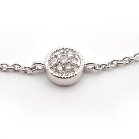 Bracelet Femme Carador cercle diamants 0,03 cts et or blanc 750/000