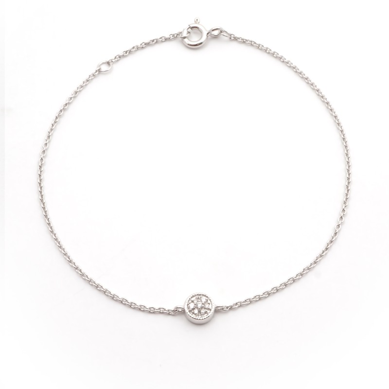 Bracelet Femme Carador cercle diamants 0,03 cts et or blanc 750/000