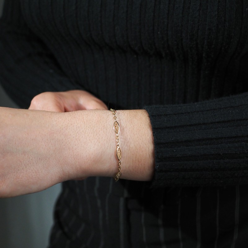 Bracelet maille filigrane en jaune 750/000 CARADOR
