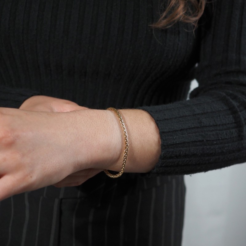 Bracelet Carador or 750/000 maille palmier 2mm
