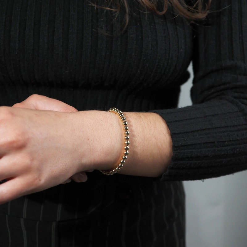 Bracelet Carador chaine boules 5mm en or jaune 750/000