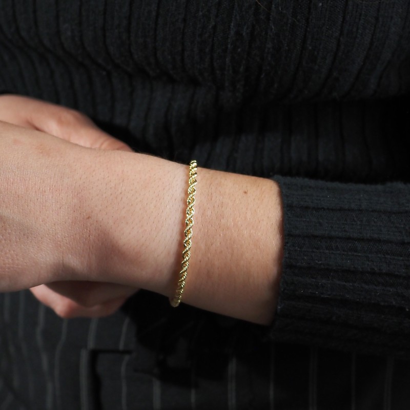 Bracelet en or jaune 750/000 maille corde  de chez CARADOR
