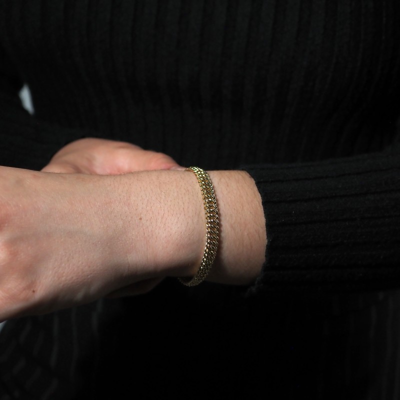 Bracelet en or jaune 750/000 maille américaine CARADOR