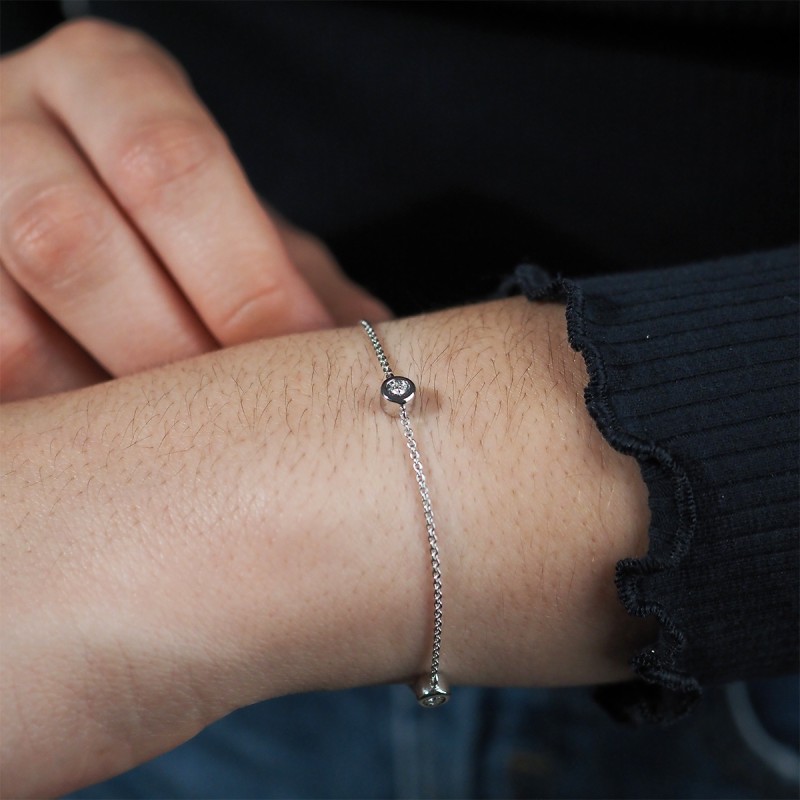 Bracelet Femme Carador diamants 0,08 cts et or blanc 750/000