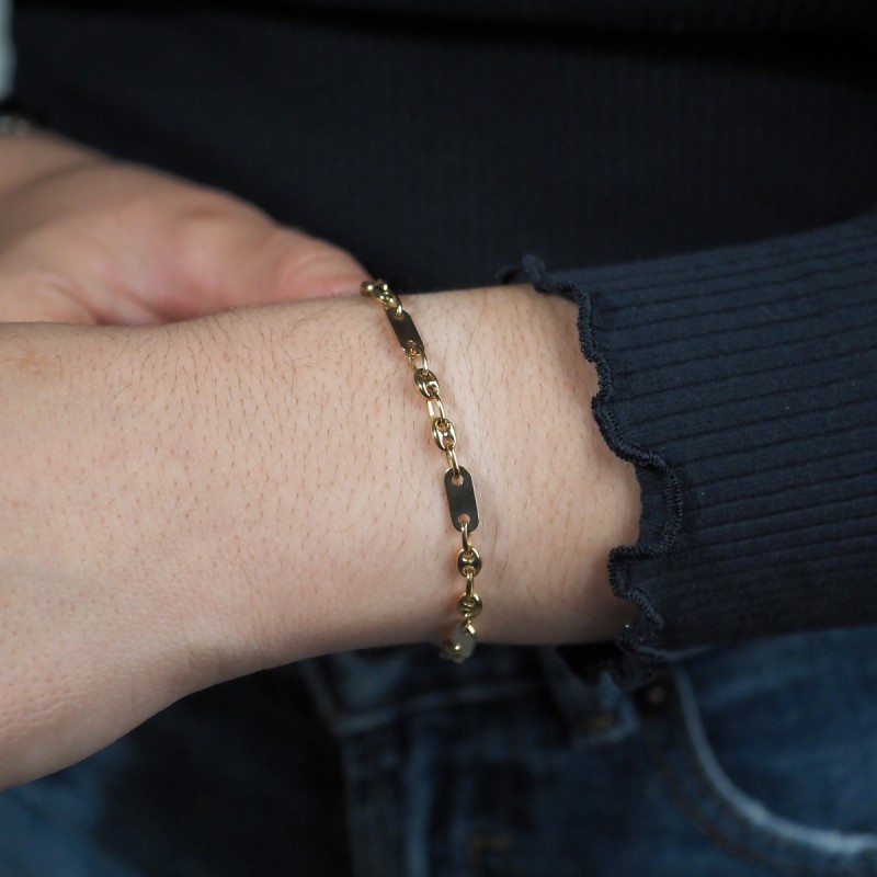 Bracelet en or jaune 750/000 maille marine creuse de chez CARADOR