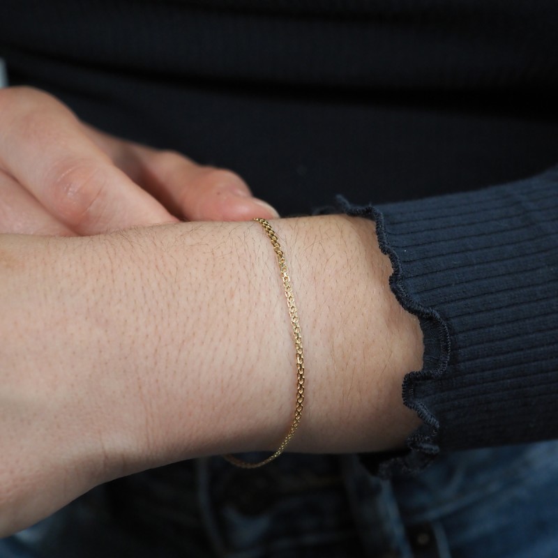 Bracelet en or jaune 750/000 maille bismarck CARADOR