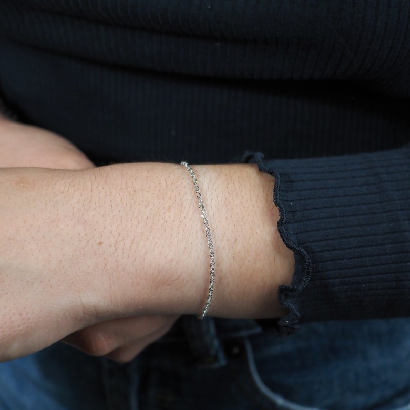 Chaîne de cheville CARADOR or blanc 750/000