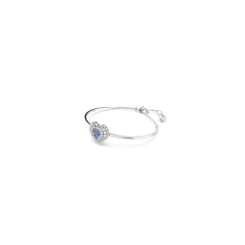 BRACELET FEMME SWAROSVKI HYPERBOLA SOFT HEARTT METAL ARGENTE CRISTAUX BANC ET BLEU