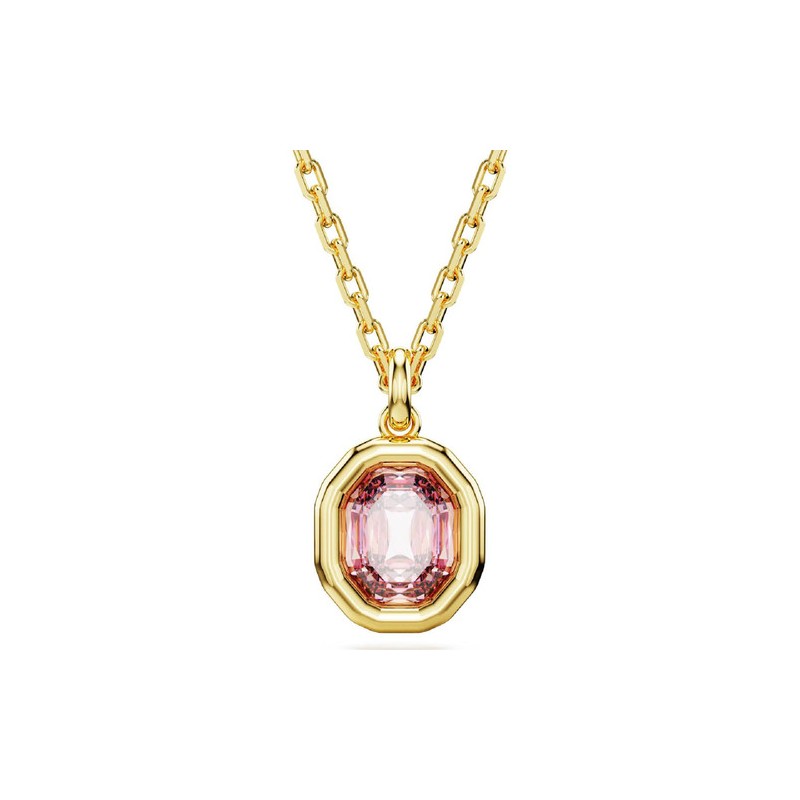 COLLIER FEMME SWAROVSKI IMBER METAL DORE CRISTAL ROSE