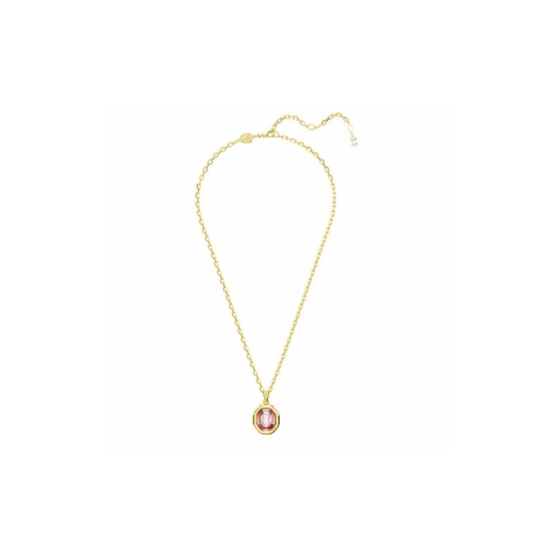 COLLIER FEMME SWAROVSKI IMBER METAL DORE CRISTAL ROSE