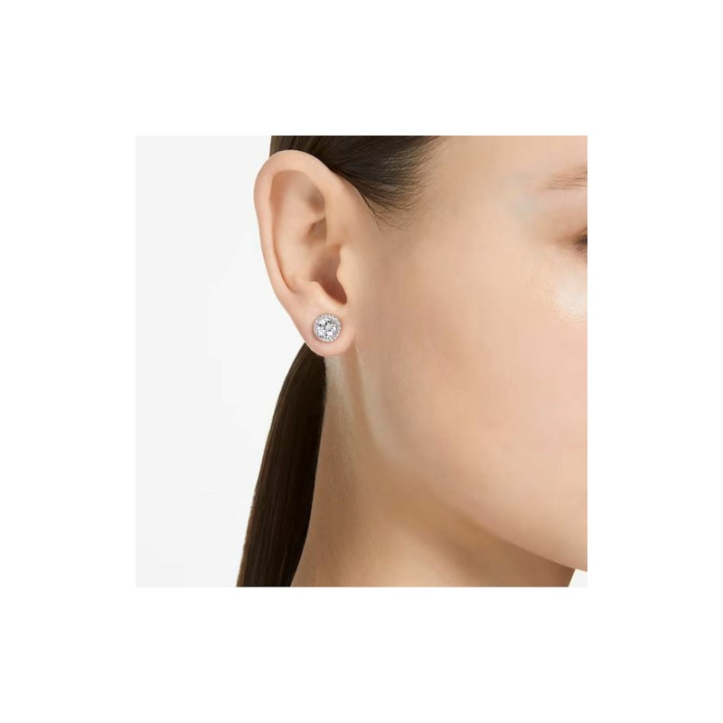 BOUCLES D OREILLES FEMME SWAROVSKI CONSTELLA METAL ARGENTE CRISTAUX BLANCS