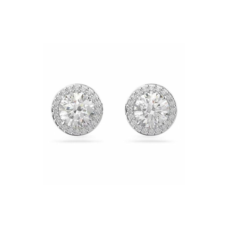 BOUCLES D OREILLES FEMME SWAROVSKI CONSTELLA METAL ARGENTE CRISTAUX BLANCS