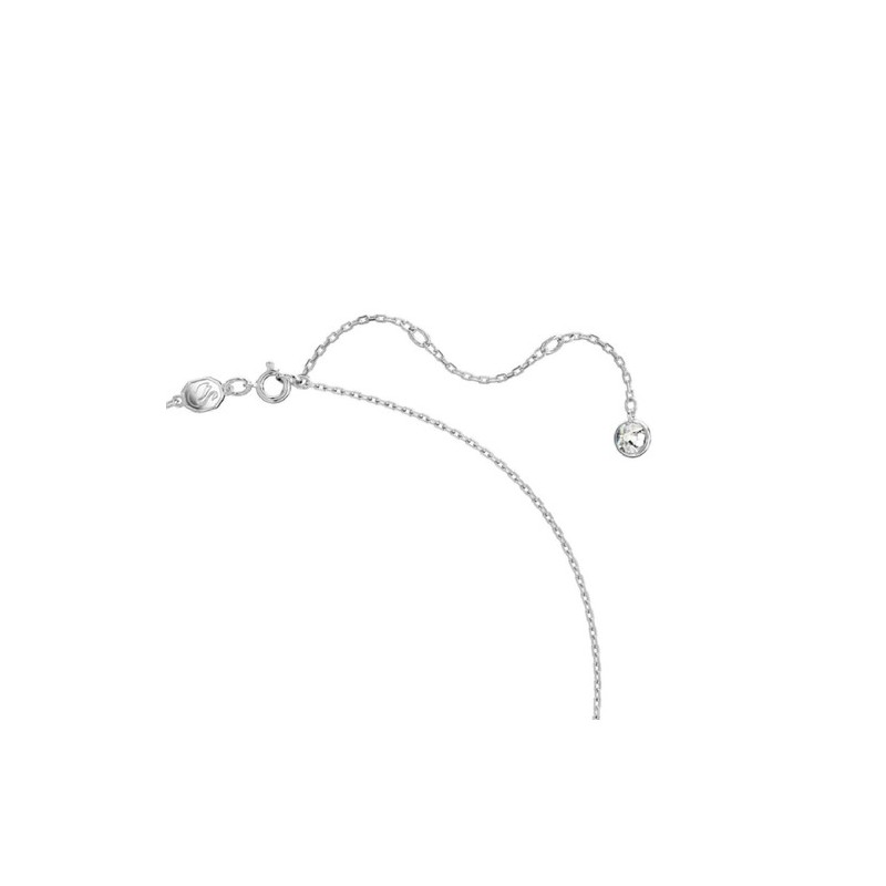 COLLIER FEMME SWAROVSKI ICONIC SWAN METAL ARGENTE CRISTAUX BLEU