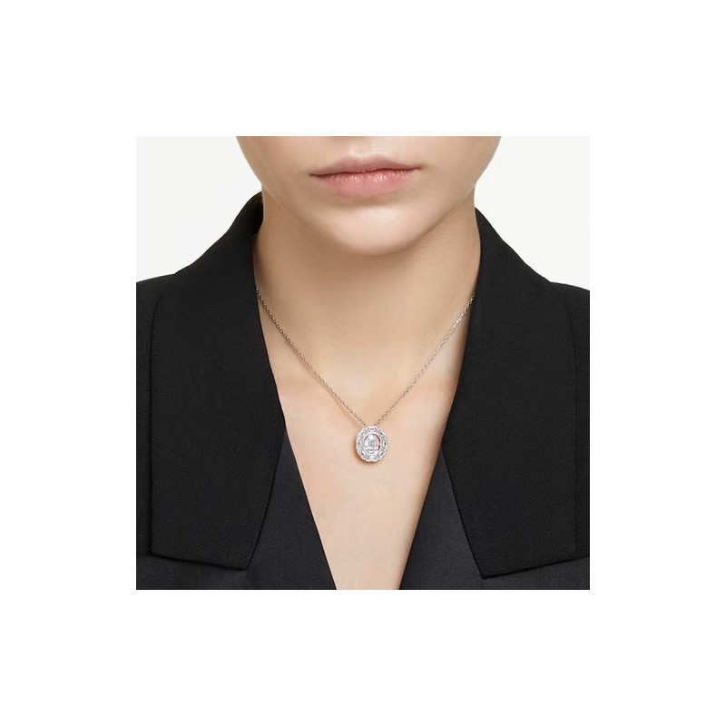 COLLIER FEMME SWAROVSKI MESMERA METAL ARGENTE CRISTAUX BLANCS