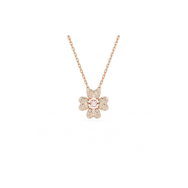 COLLIER FEMME SWAROVSKI IDYLLIA METAL DORE ROSE CRISTAUX ROSES