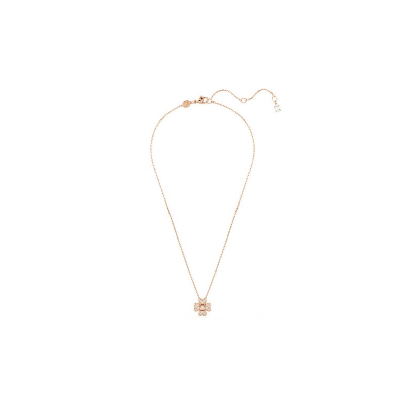 COLLIER FEMME SWAROVSKI IDYLLIA METAL DORE ROSE CRISTAUX ROSES