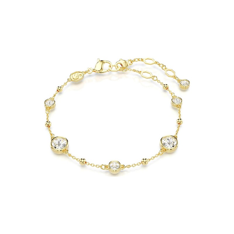 BRACELET FEMME SWAROSVKI IMBER METAL DORE ET CRISTAUX BLANCS