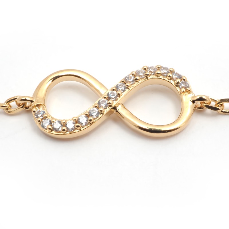 Bracelet femme carador en plaqué or avec oxydes de zirconium motif infini