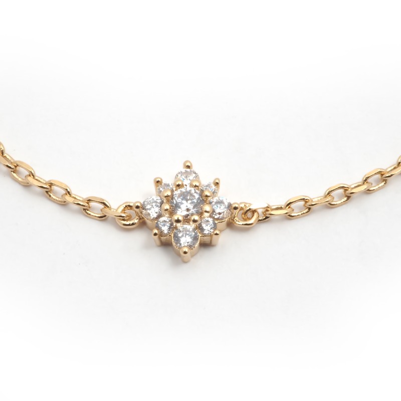 Bracelet fantaisie femme carador en plaqué or avec oxydes de zirconium