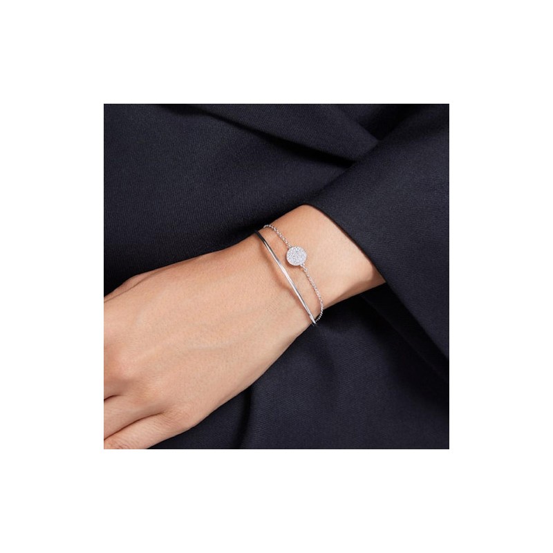 BRACELET FEMME SWAROSVKI METEORA METAL ARGENTE CRISTAUX BLANC