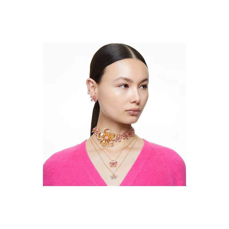 COLLIER FEMME SWAROVSKI IDYLLIA METAL DORE CRISTAUX MULTICOLORES