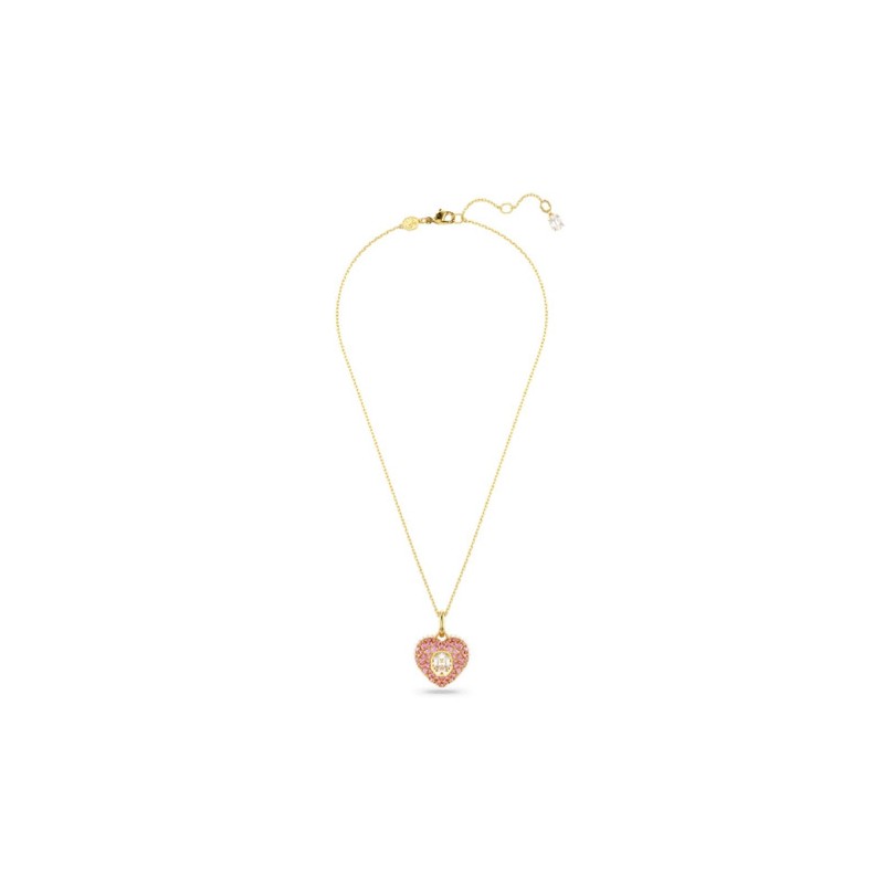 COLLIER FEMME SWAROVSKI HYPERBOLA HEART METAL DORE BLANCS ET ROSE